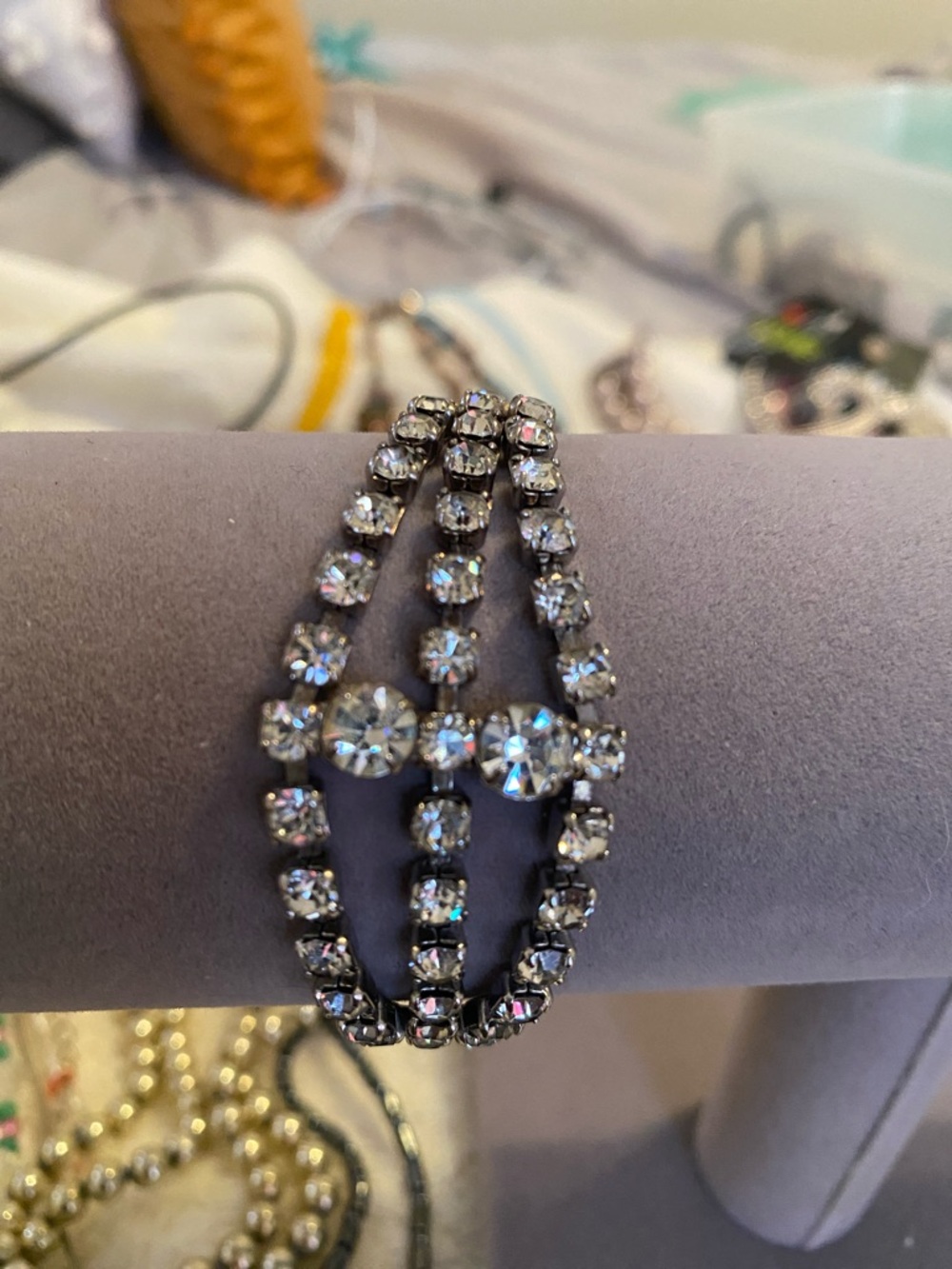 Crystal Multi-Row Bracelet in Clear Crystal -